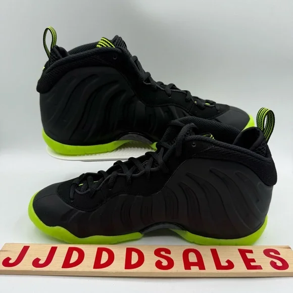 Nike Little Posite One Foamposite Black Volt GS Shoes HF0977-001 Sizes NEW